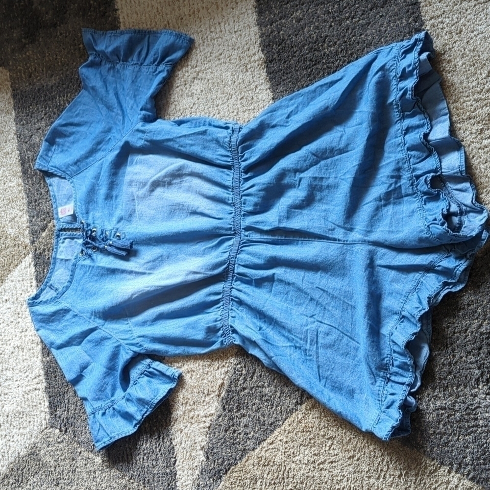 ***** Not For Sale ******Justice Romper Girls Size 18 Chambray Blue ruffle